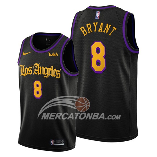 Maglia Los Angeles Lakers Kobe Bryant Citta 2019-20 Nero